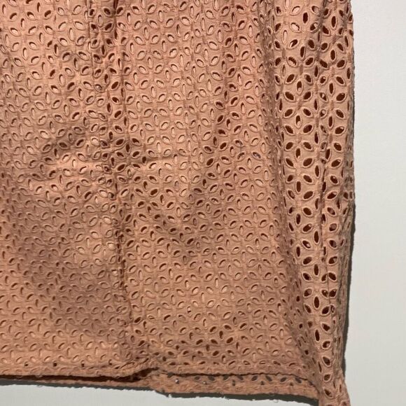 Ann Taylor Loft Women's Brown Eyelet Lace Mini Skirt Size 14 - Picture 4 of 9